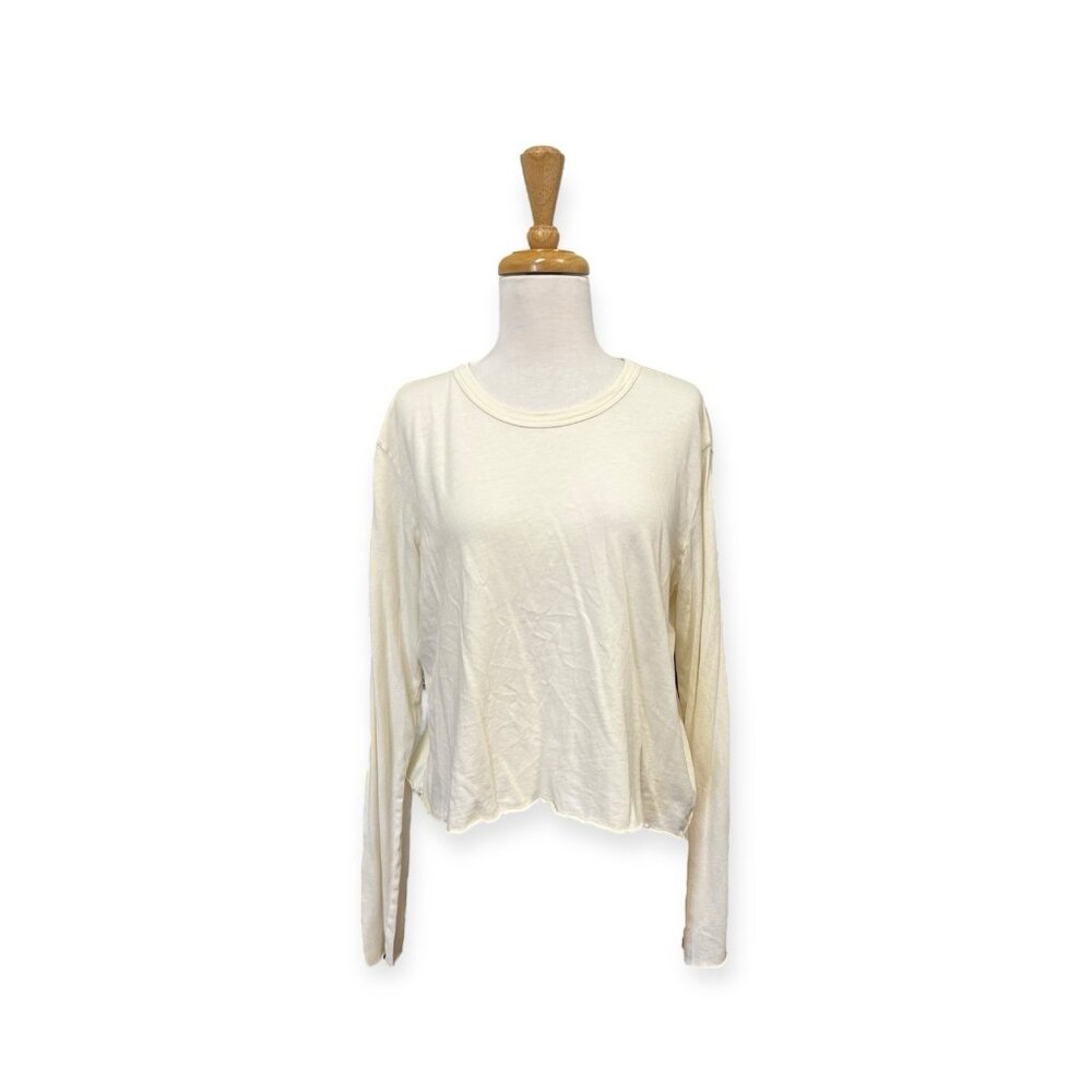 THE GREAT. Cream Long Sleeve Tee